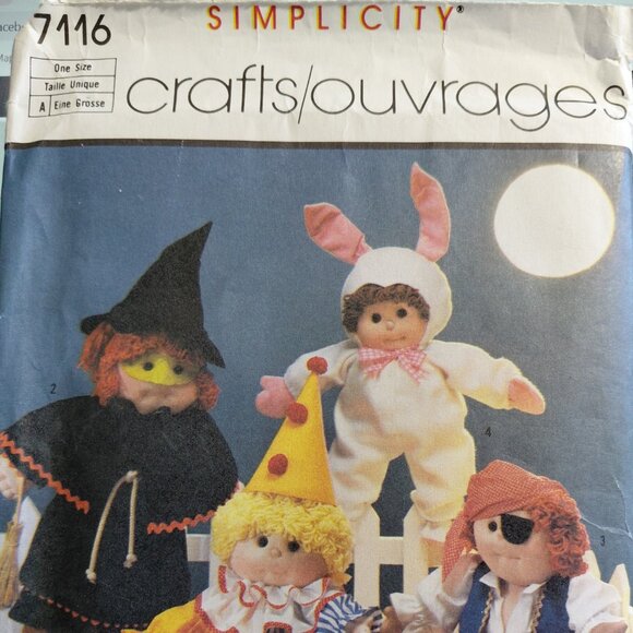Vintage Simplicity Crafts Doll Clothing Pattern #7116 - Picture 2 of 5